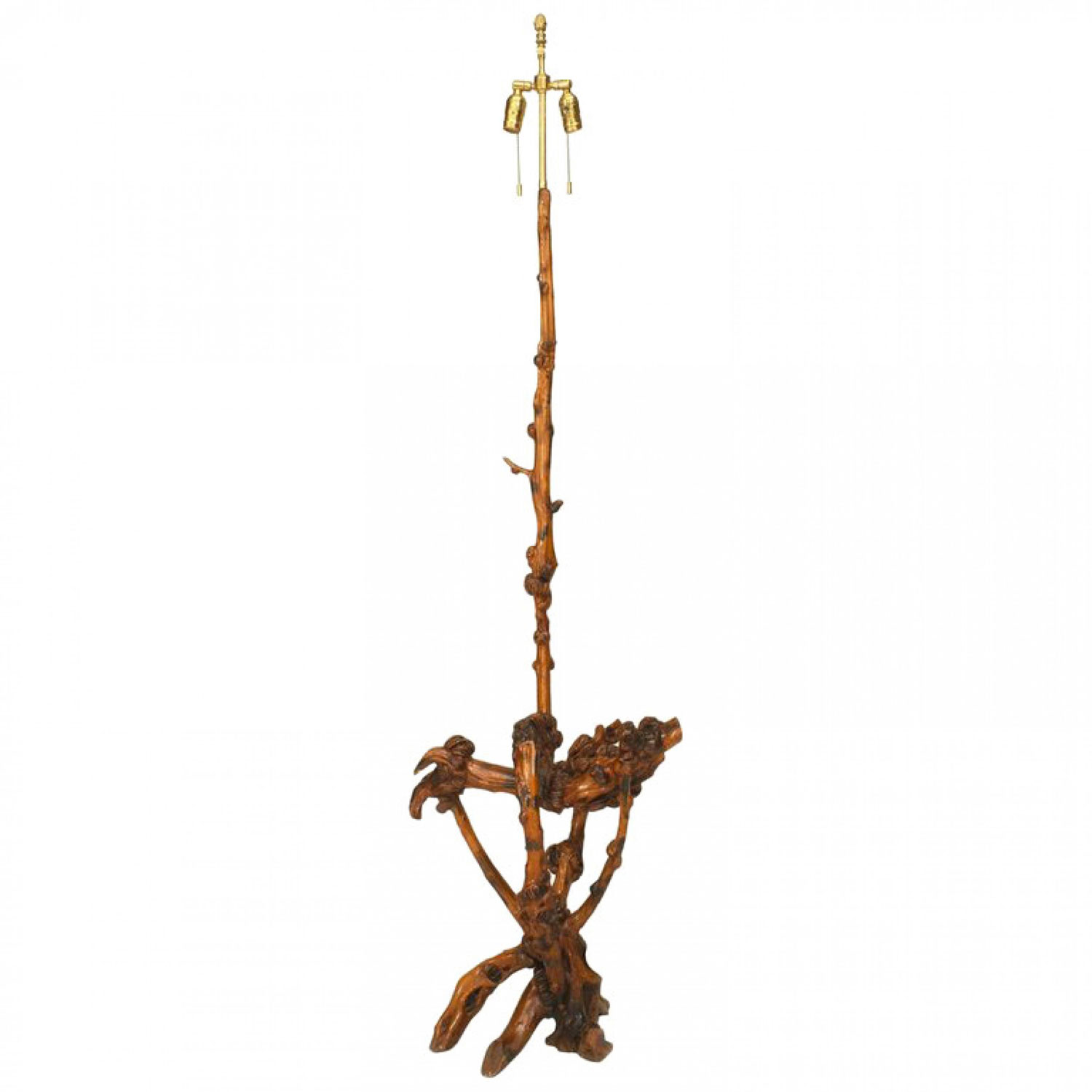 Chinese style root base floor lamp
