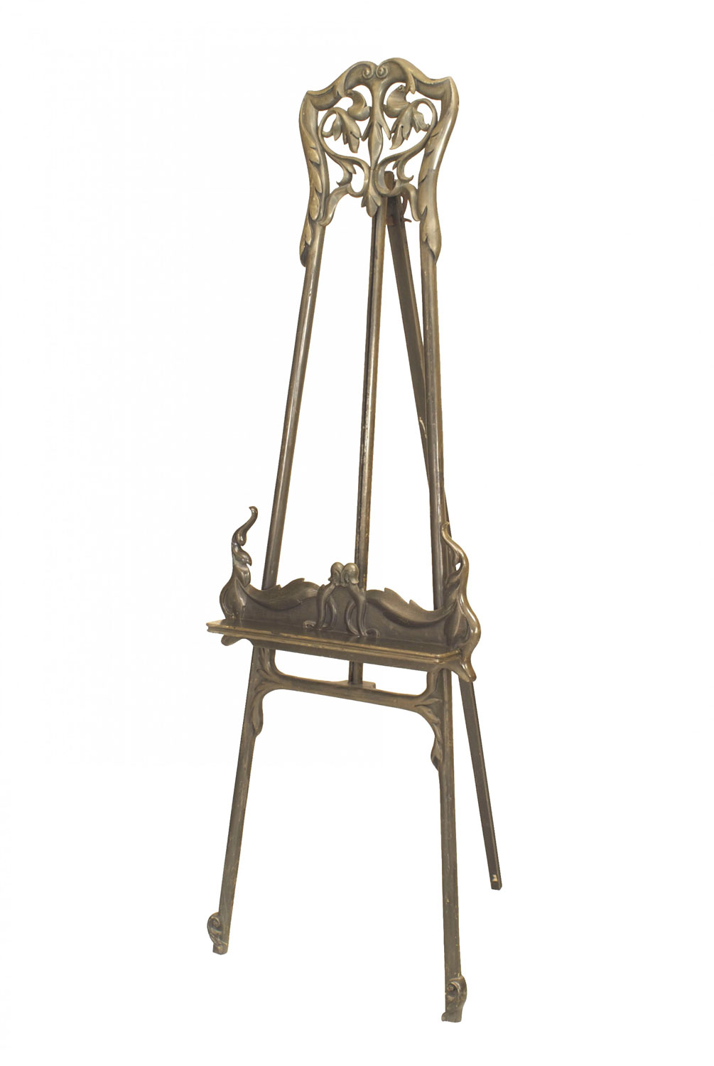 Art nouveau green painted easel