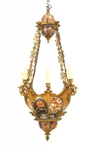 French napoleon iii imari porcelain and bronze dore chandelier
