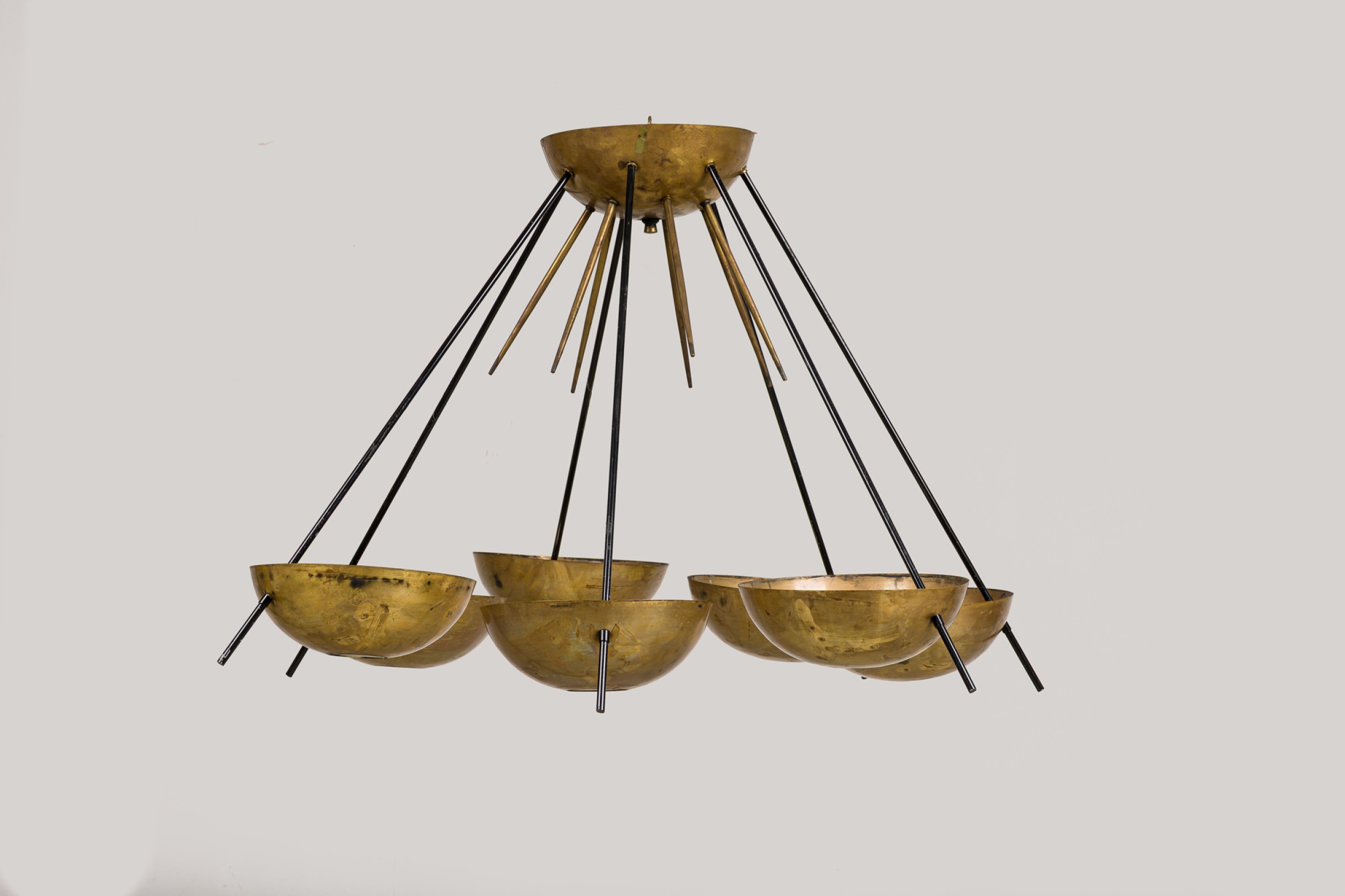 Italian stilnovo sputnik brass chandelier 1