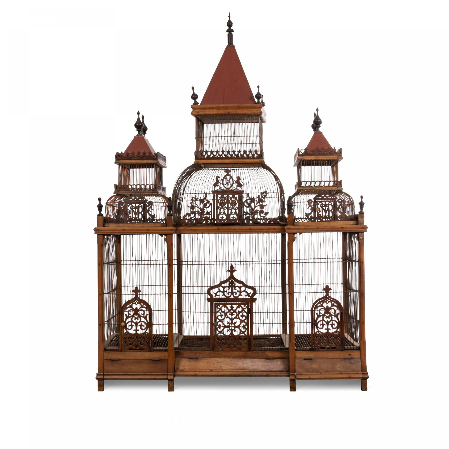 French victorian walnut birdcage