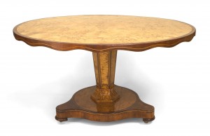 Continental burl wood center table