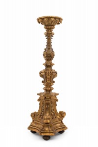 Italian venetian gilt wood floor torchieres