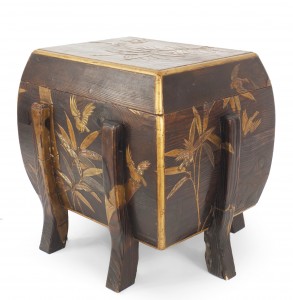 Japanese lacquered floral trunk