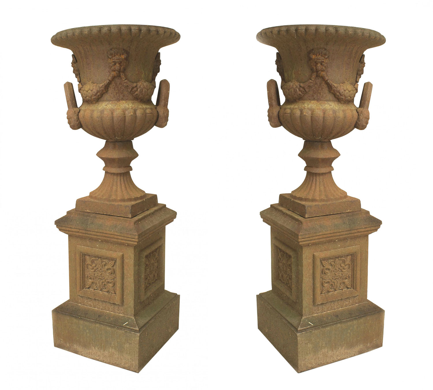 English victorian iron urns