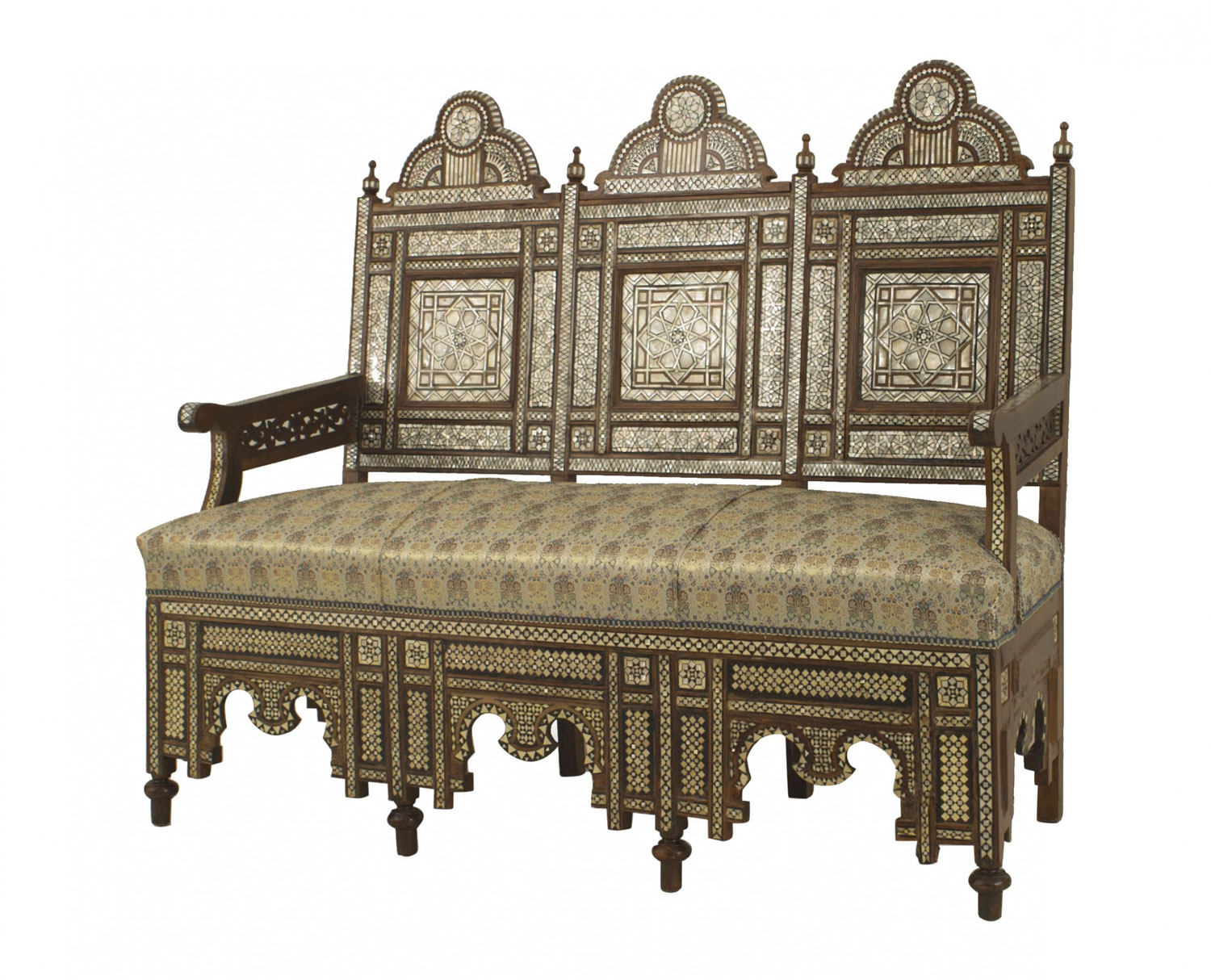 Middle eastern syrian walnut settee