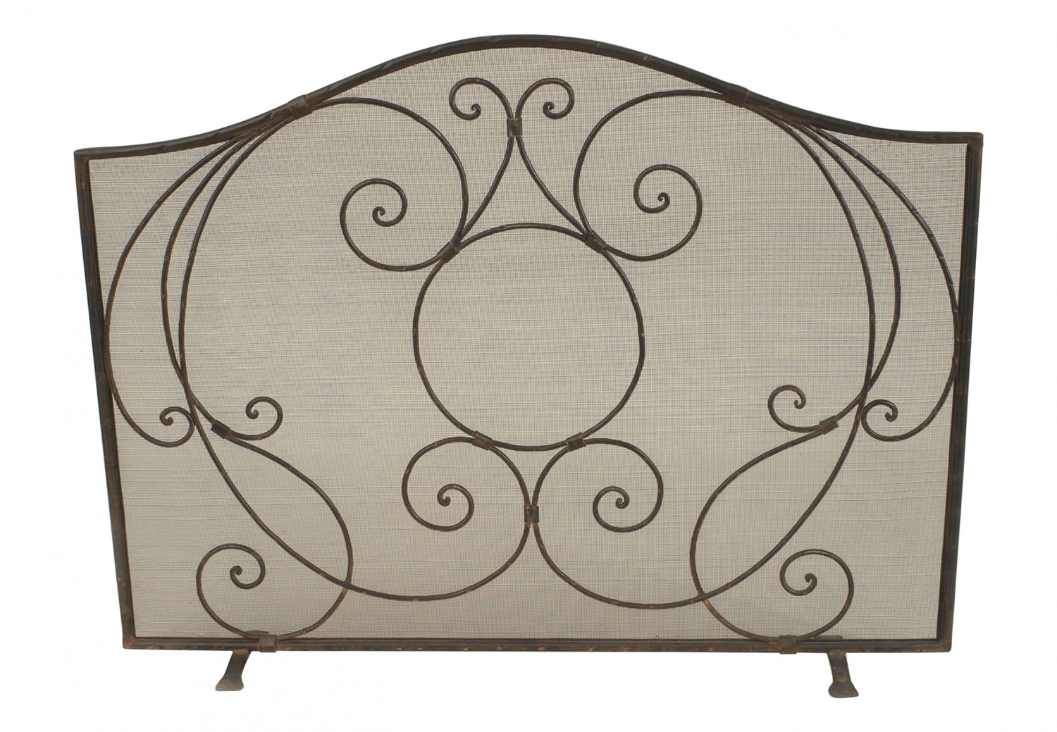 American mission style wrought iron fire screen