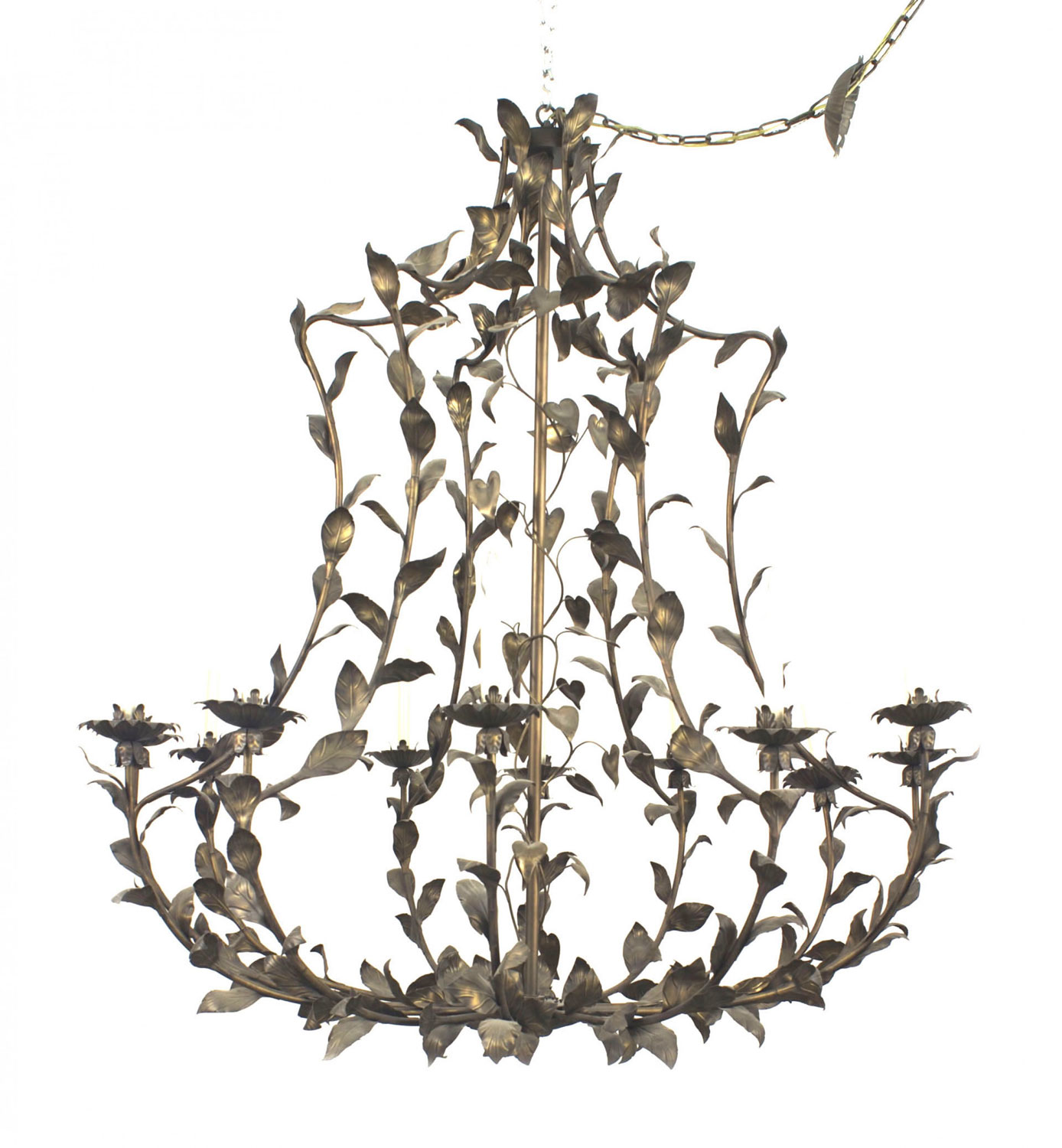 American country rustic style metal leaf chandelier