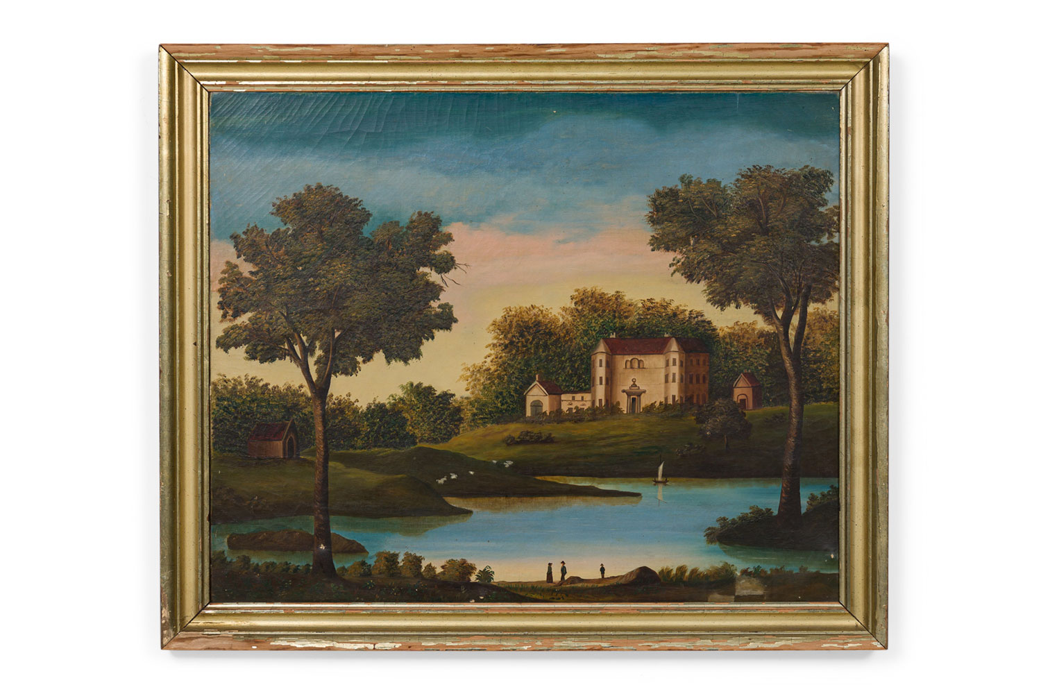 American victorian landscape of house by a stream 1