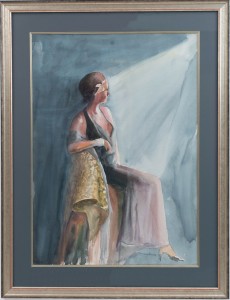 Contemporary diva watercolor portrait