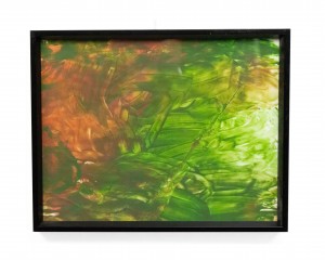 Finger painting in green and red