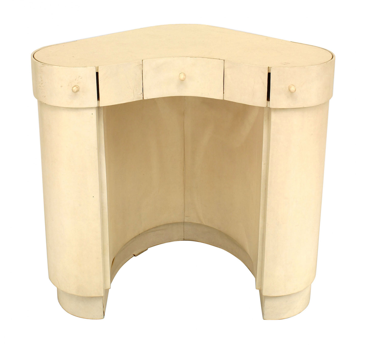 Italian art deco white parchment vanity