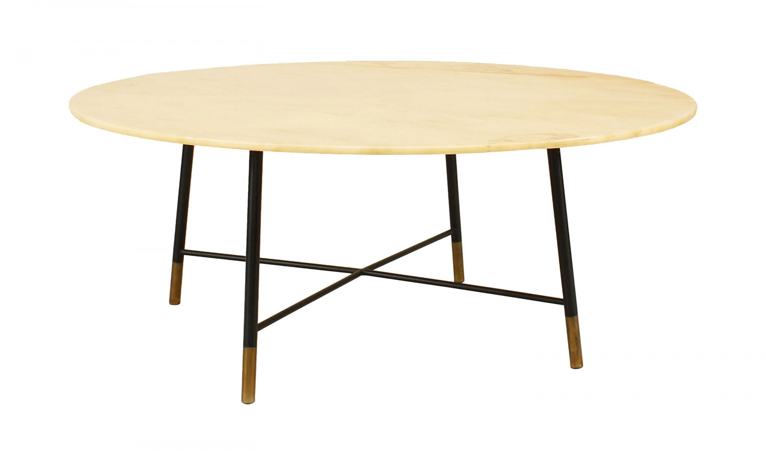 Italian mid century yellow marble coffee table