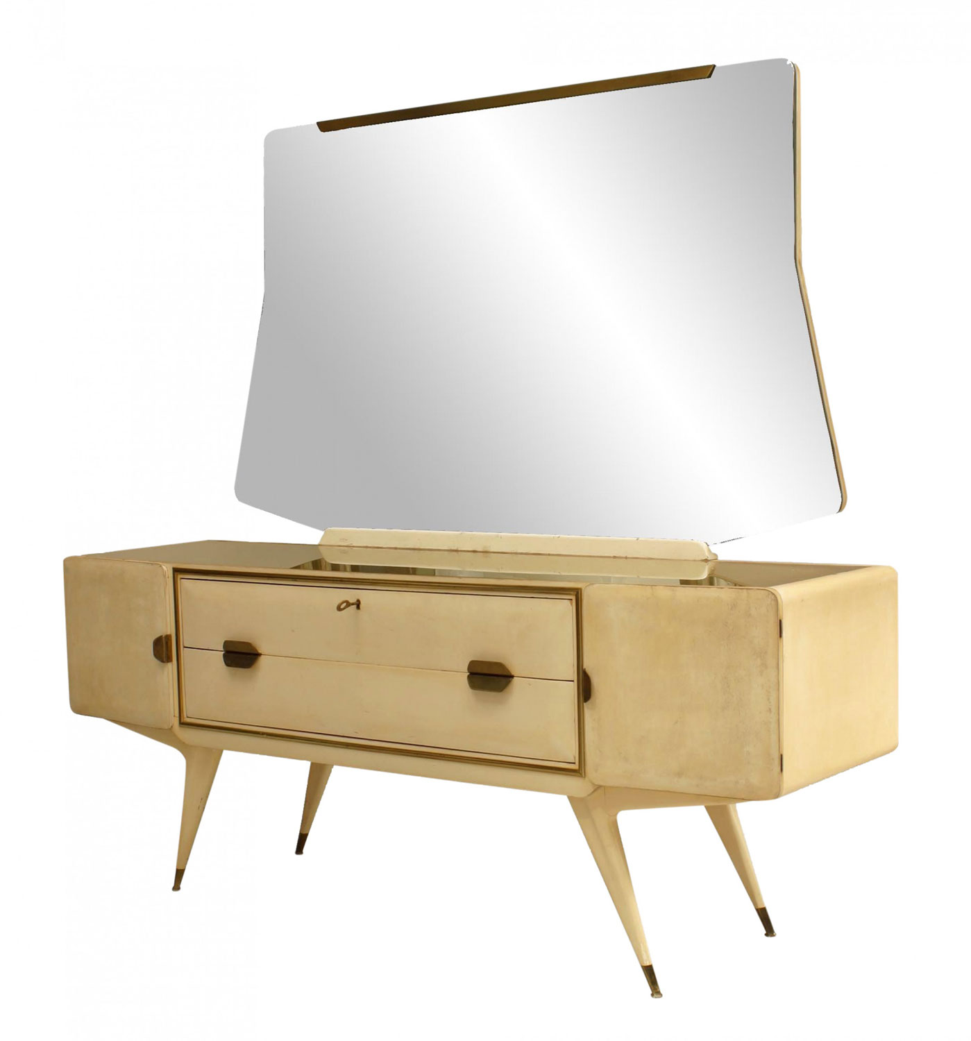 Italian Mid Century white lacquered dresser 1