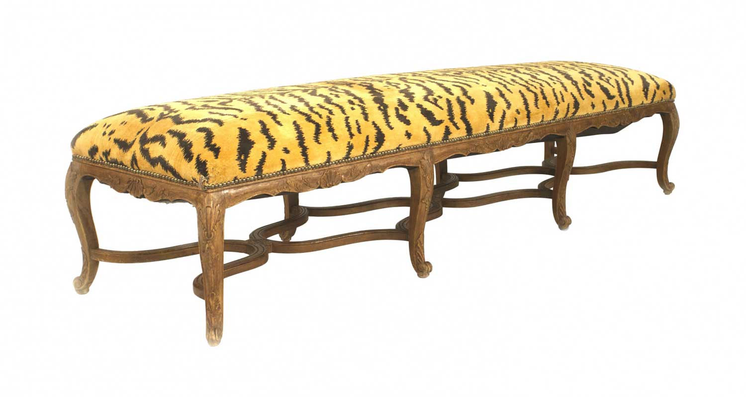 French regence faux tiger bench