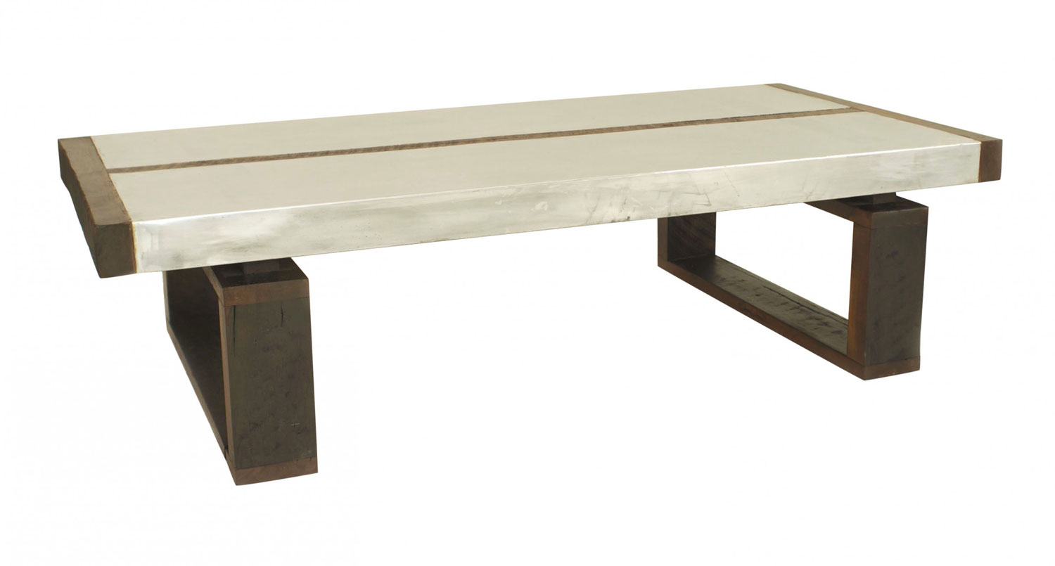 Art deco constructivist oak coffee table