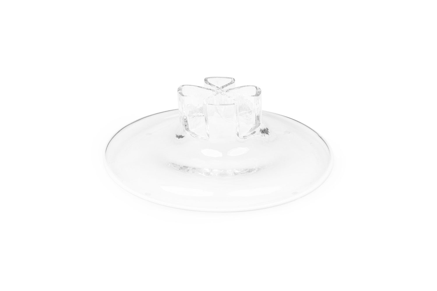 Barbini italian mid century four leaf clover murano glass flower vase 