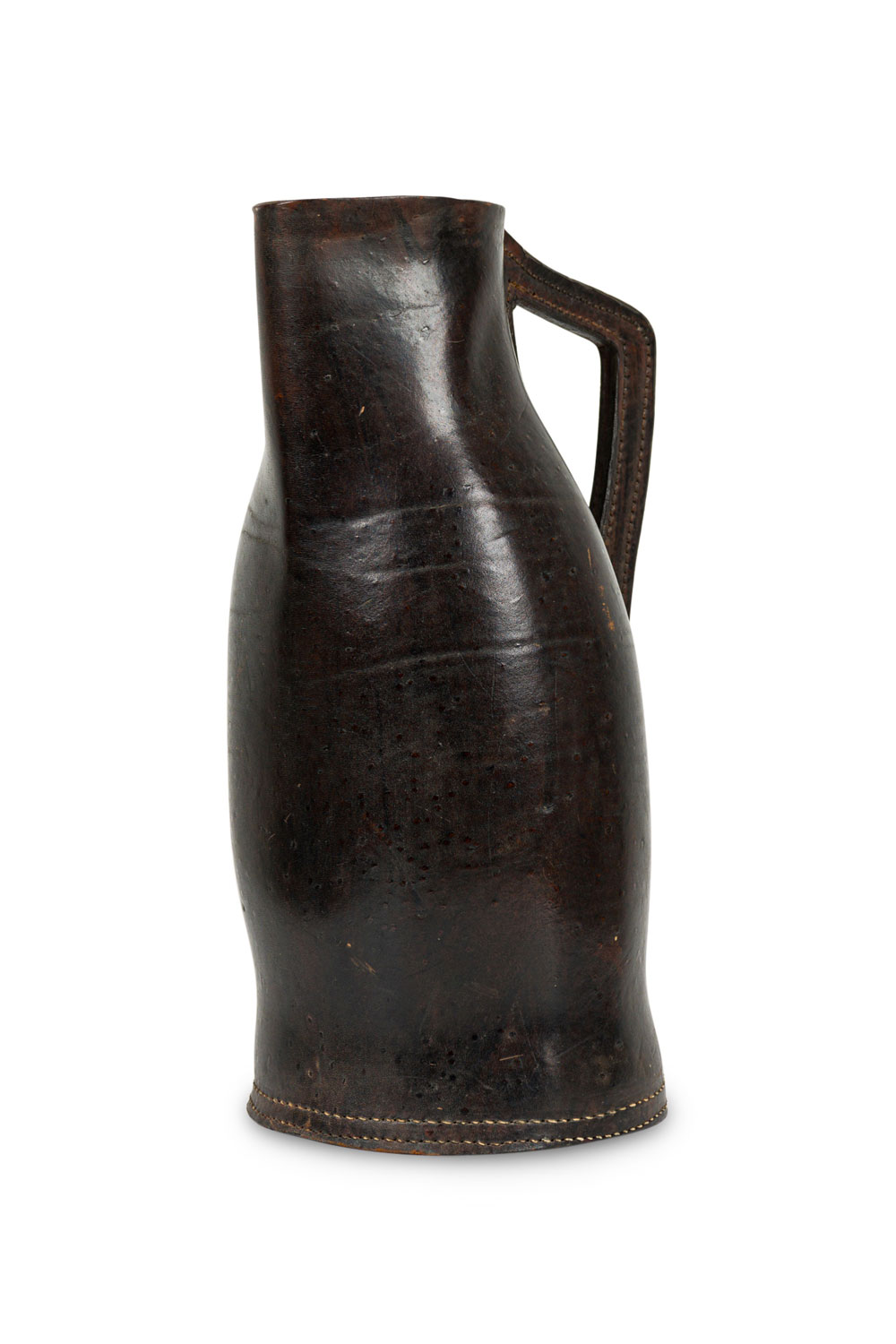 English 19c leather drinking vessel