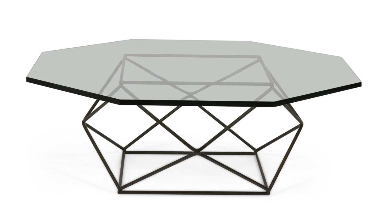 Milo Baughman for Directional American Mid Century Bronze and Glass Geometric Frame Cocktail Coffee Table