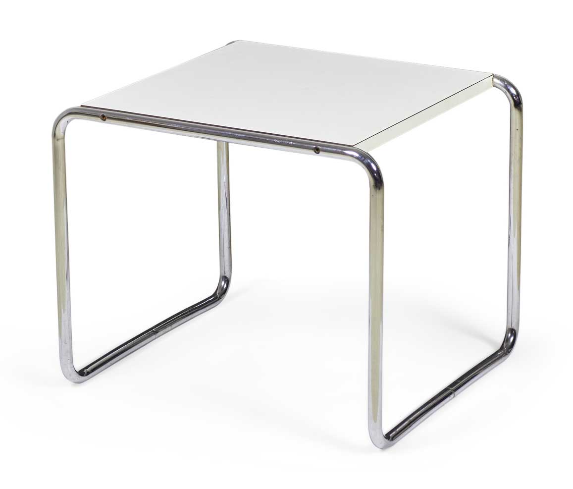 Marcel Breuer for Gavina Knoll International American International Style White Mica Laccio End Occasional Table