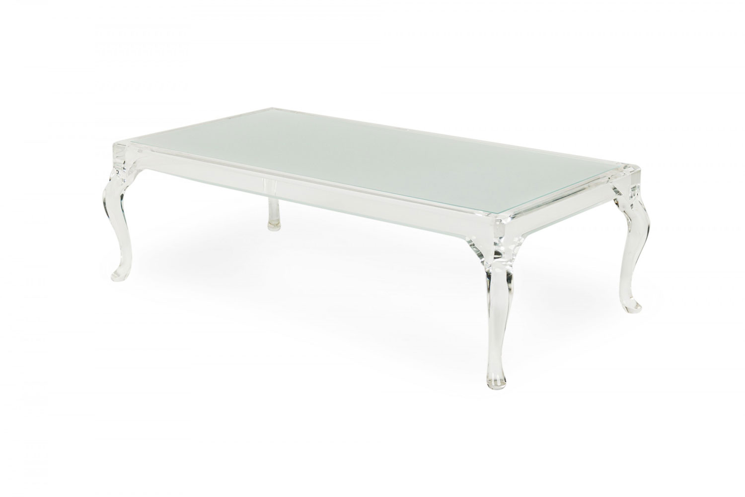 American High Style Lucite Queen Anne Leg Cocktail Coffee Table Frame