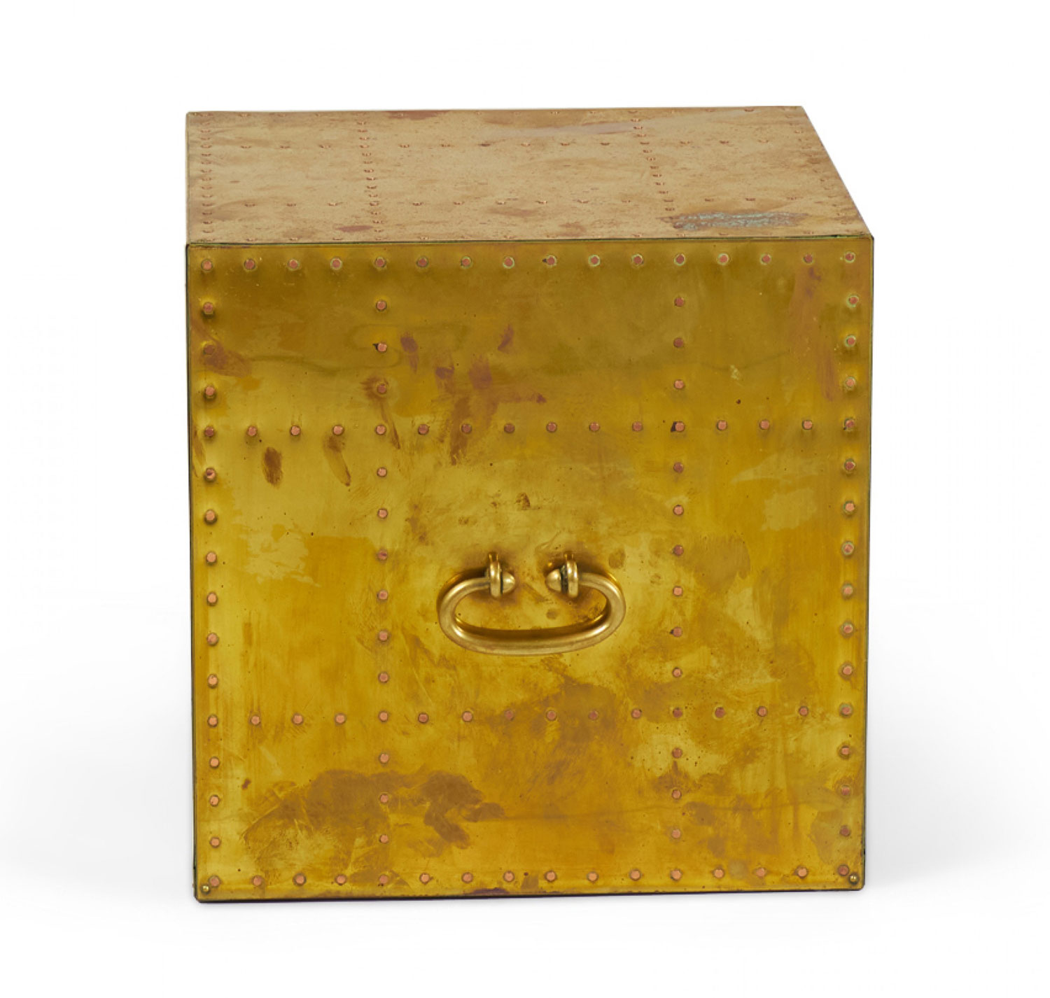 Sarreid Ltd Spanish High Style Brass Studded Cube Occasional Table 3