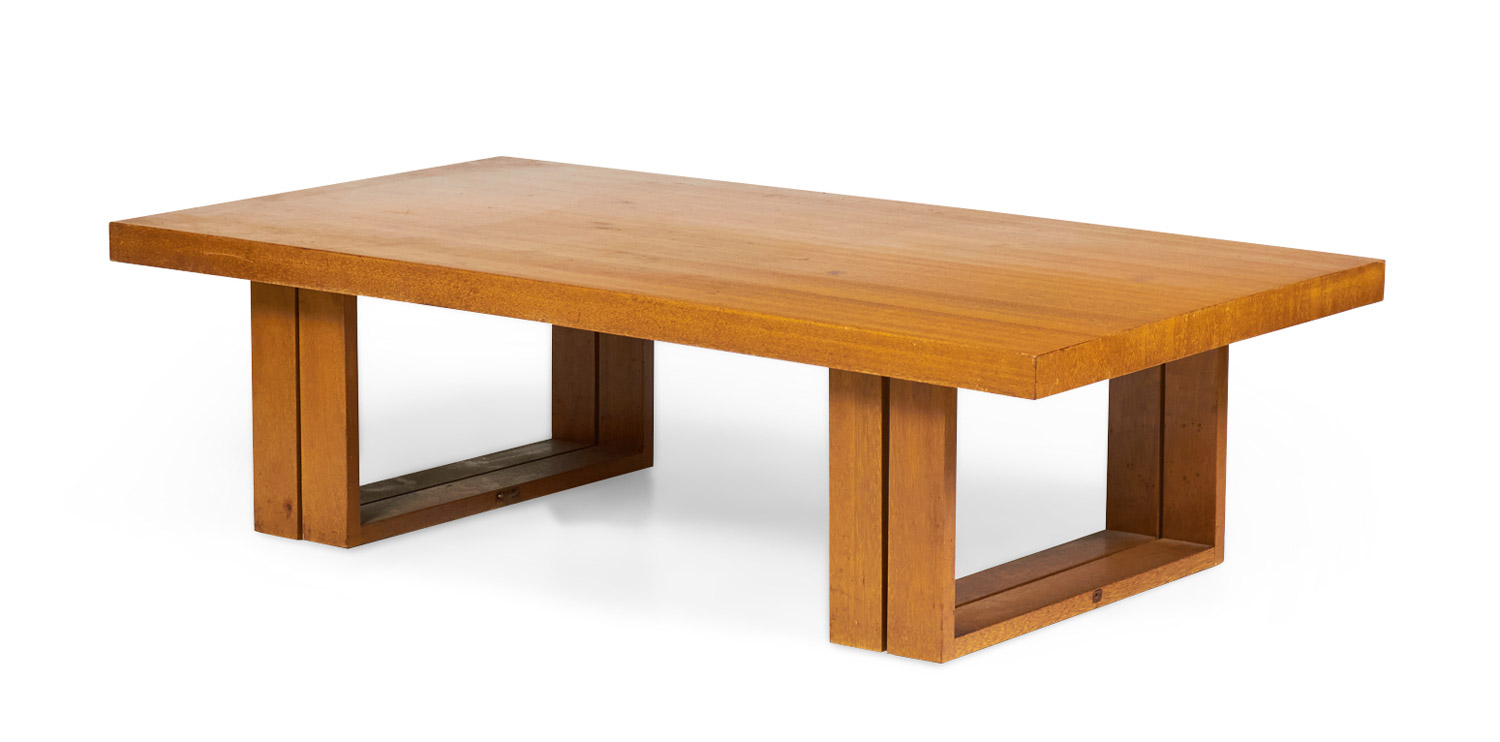 Hendrik Van Keppel and Taylor Green for Brown Saltman American Mid Century Mahogany Camel Coffee Cocktail Table 