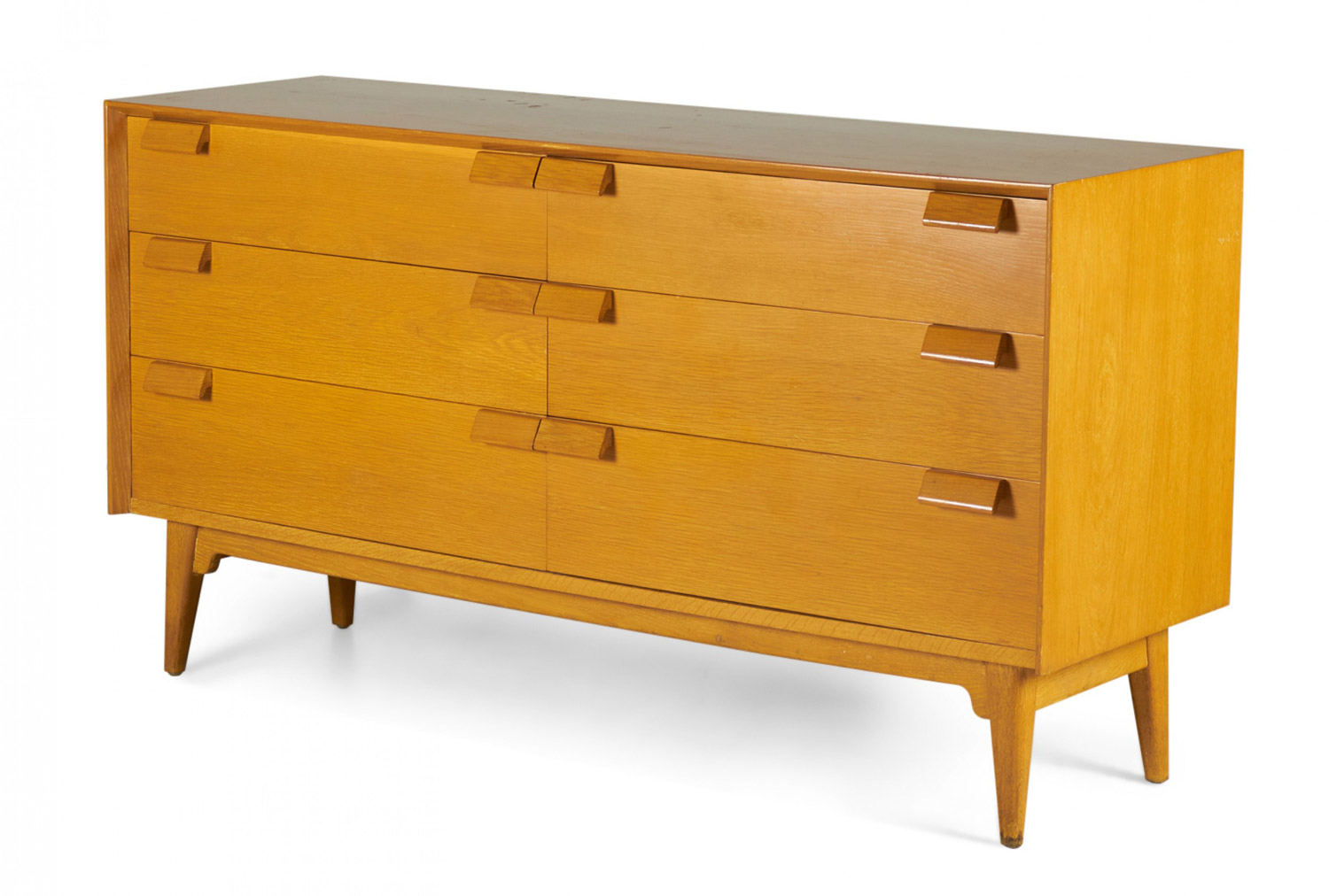 Jens Risom American Mid Century Blond Oak 6 Drawer Dresser