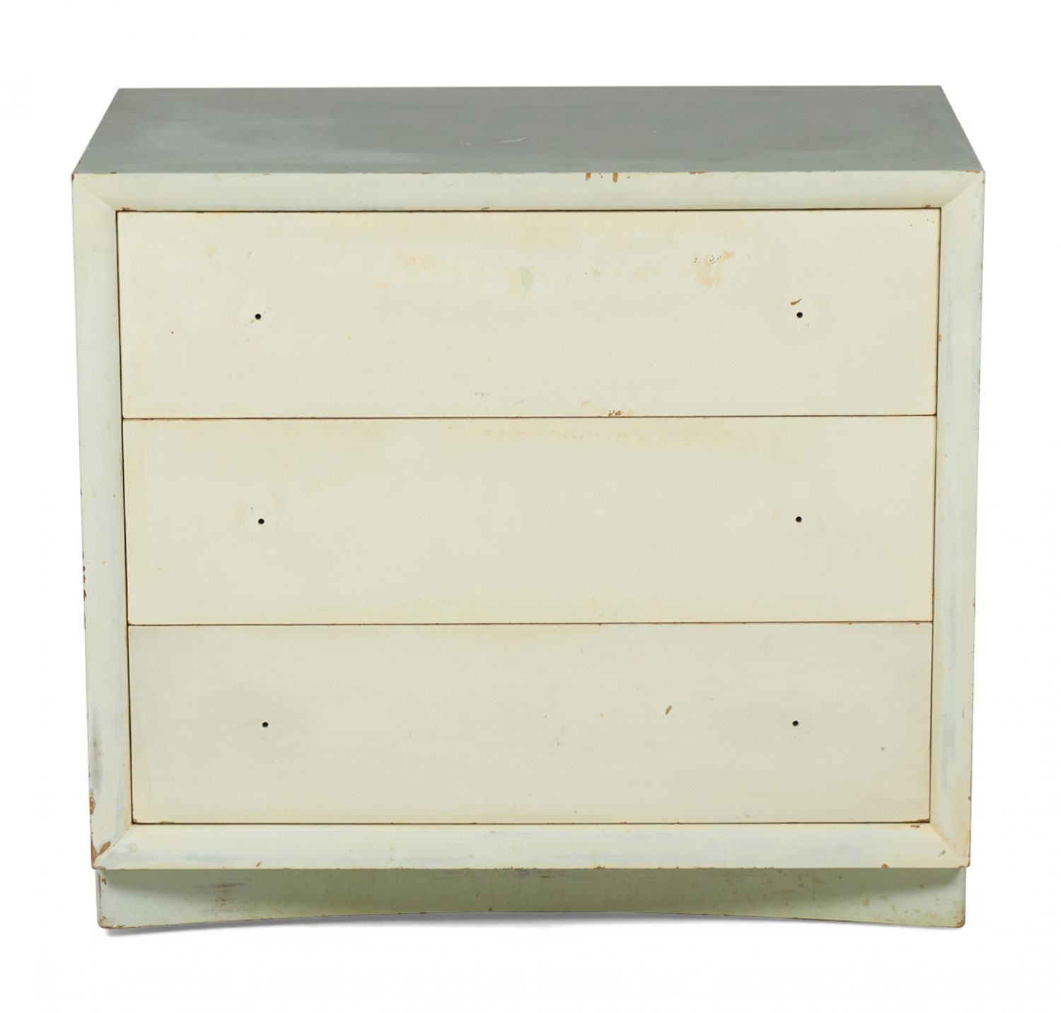 TH Robsjohn Gibbings for Widdicomb Modern Mid Century Gray Painted Wooden Three Drawer Chest