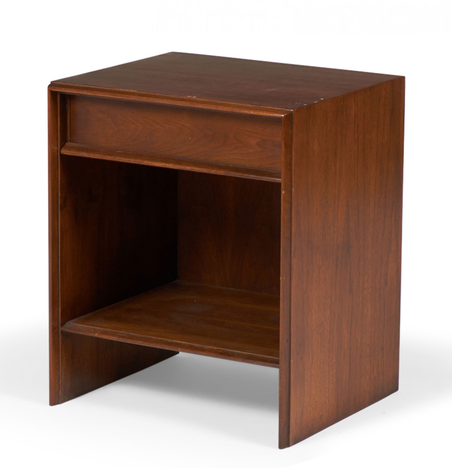 TH Robsjohn Gibbings for Widdicomb American Mid Century Walnut Single Drawer Nightstand