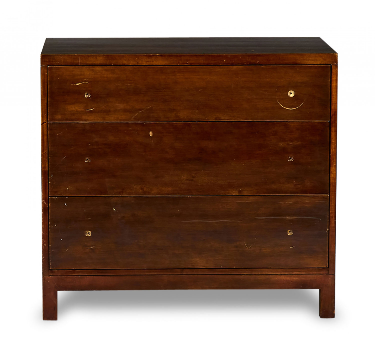 Widdicomb Modern American Mid Century Stained Walnut Three Drawer Chest 1