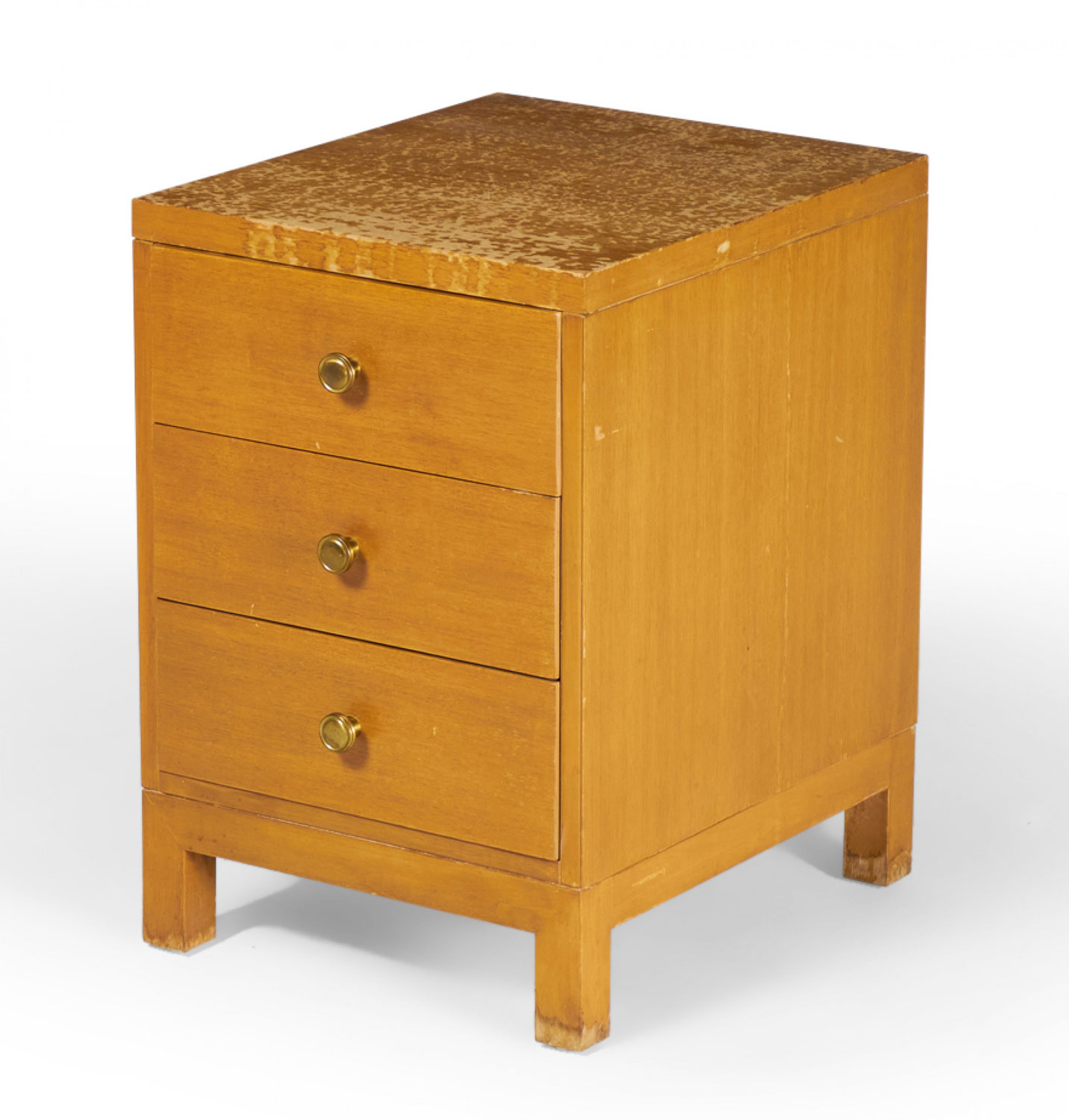 Widdicomb Modern American Mid Century Three Drawer Walnut Nightstand