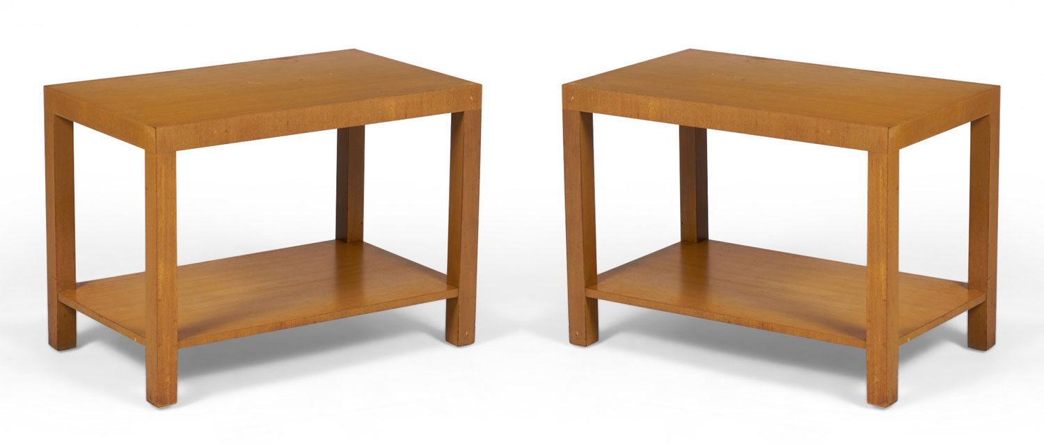Pair of Widdicomb Modern American Mid Century Parsons Style Wooden End Tables