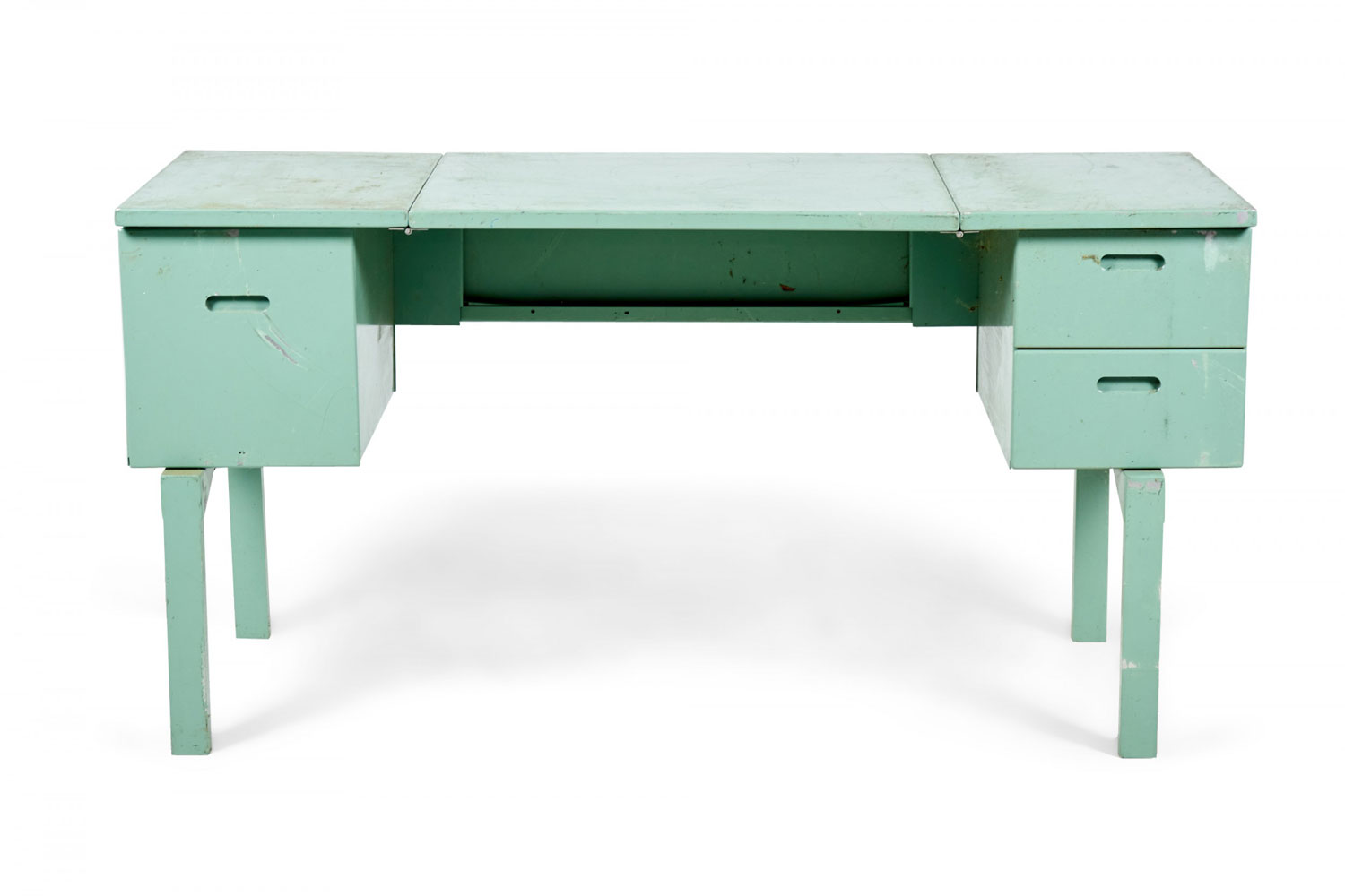 American Mid Century Blue Coated Aluminum Folding Army Desk