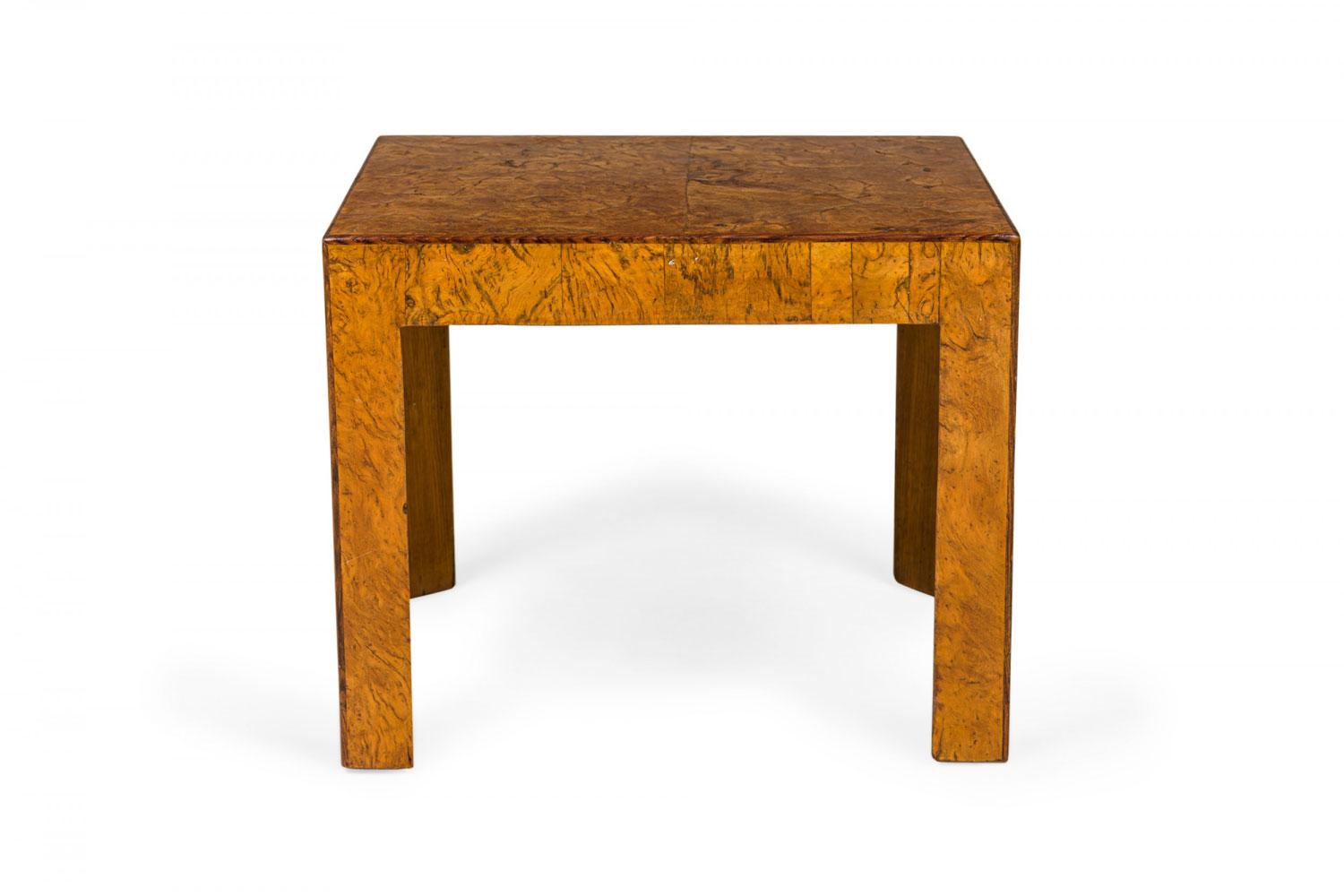Italian Mid Century Oyster Burl Square End Side Table