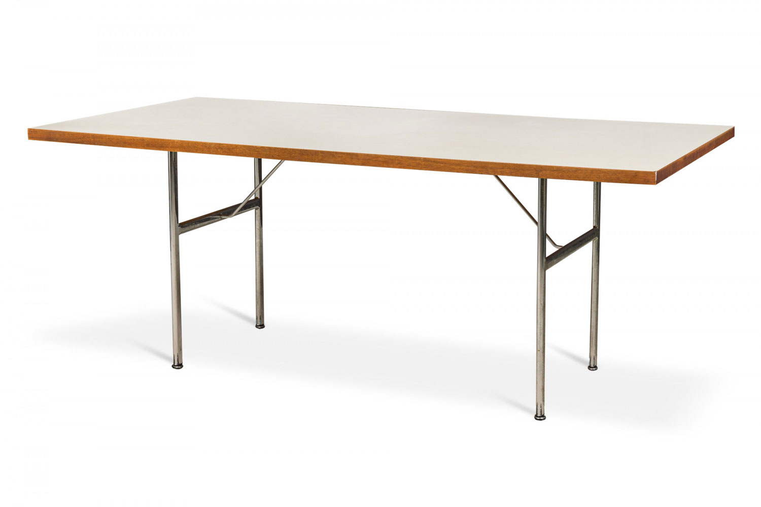 George Nelson Herman Miller American Mid Century White Laminate and Steel Rectangular Dining Table