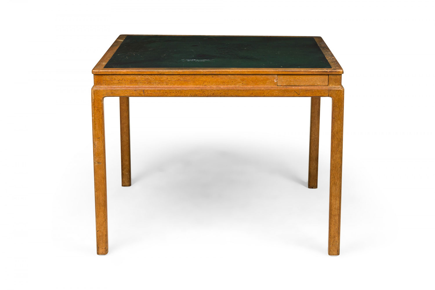 Edward J Wormley for Dunbar American Mid Century Green Leather Top Game Table
