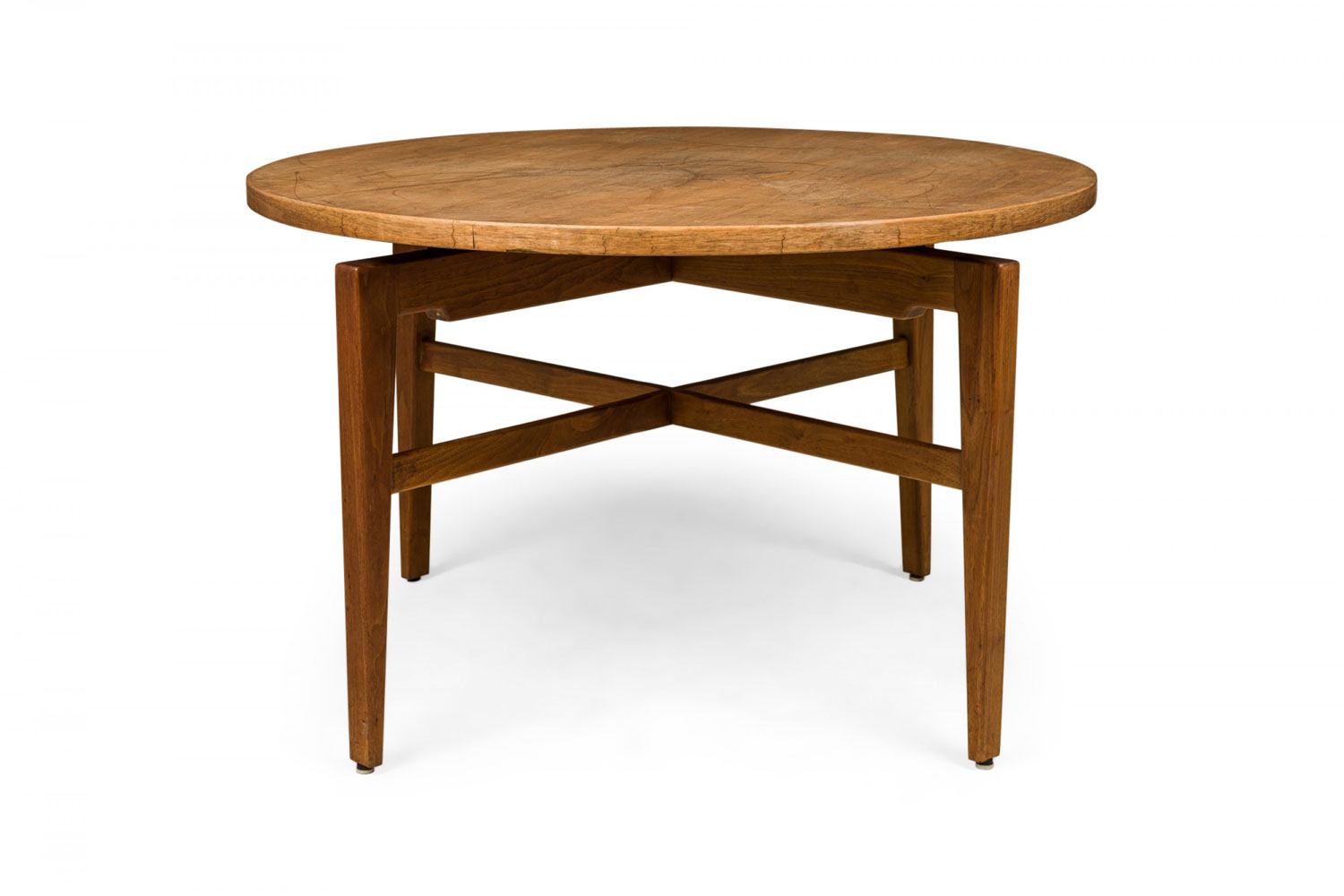 Danish Mid Century Circular Walnut Revolving Lazy Susan Dining Table 3
