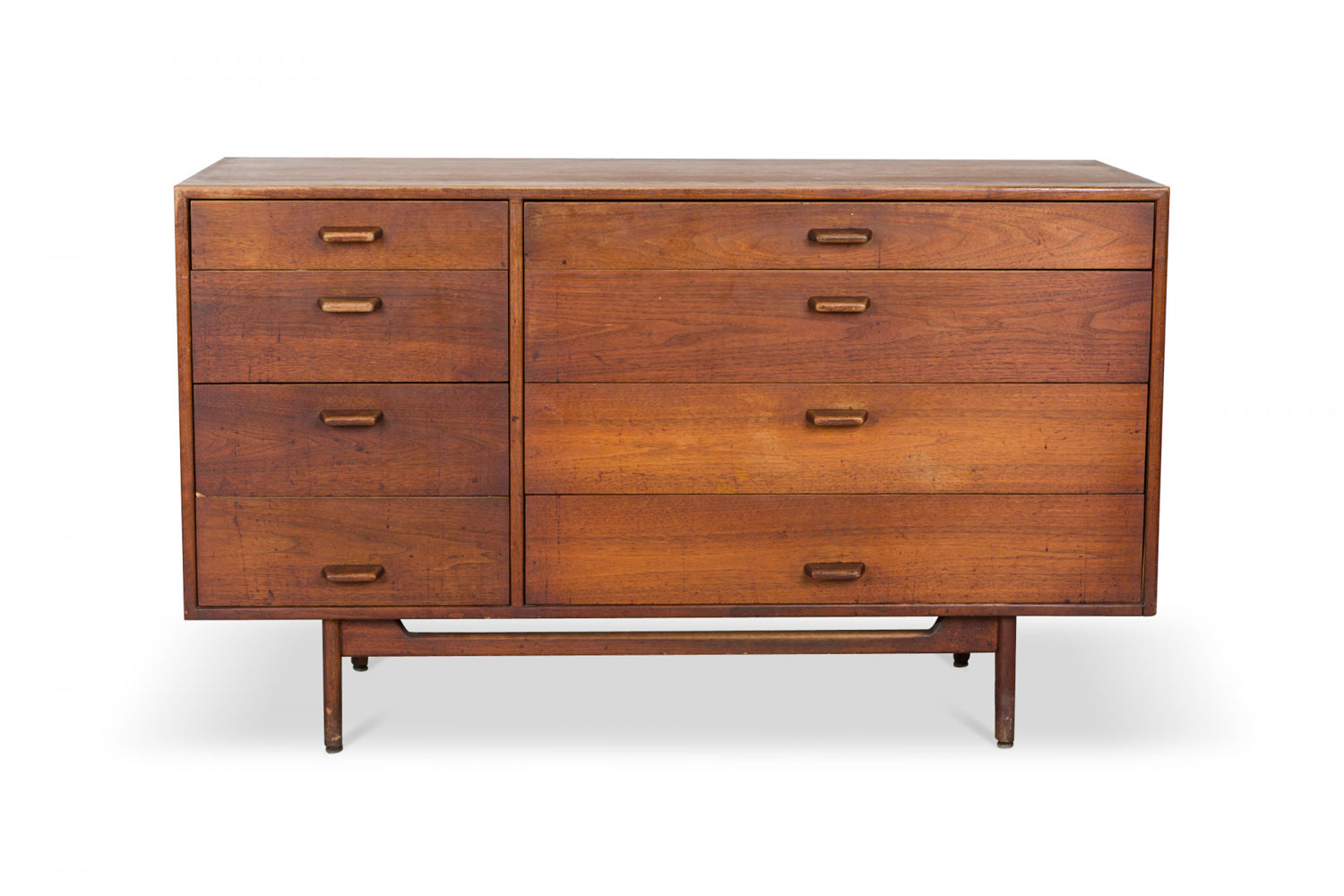 Jens Risom Danish Mid Century Walnut 8 Drawer Dresser Writing Desk 2