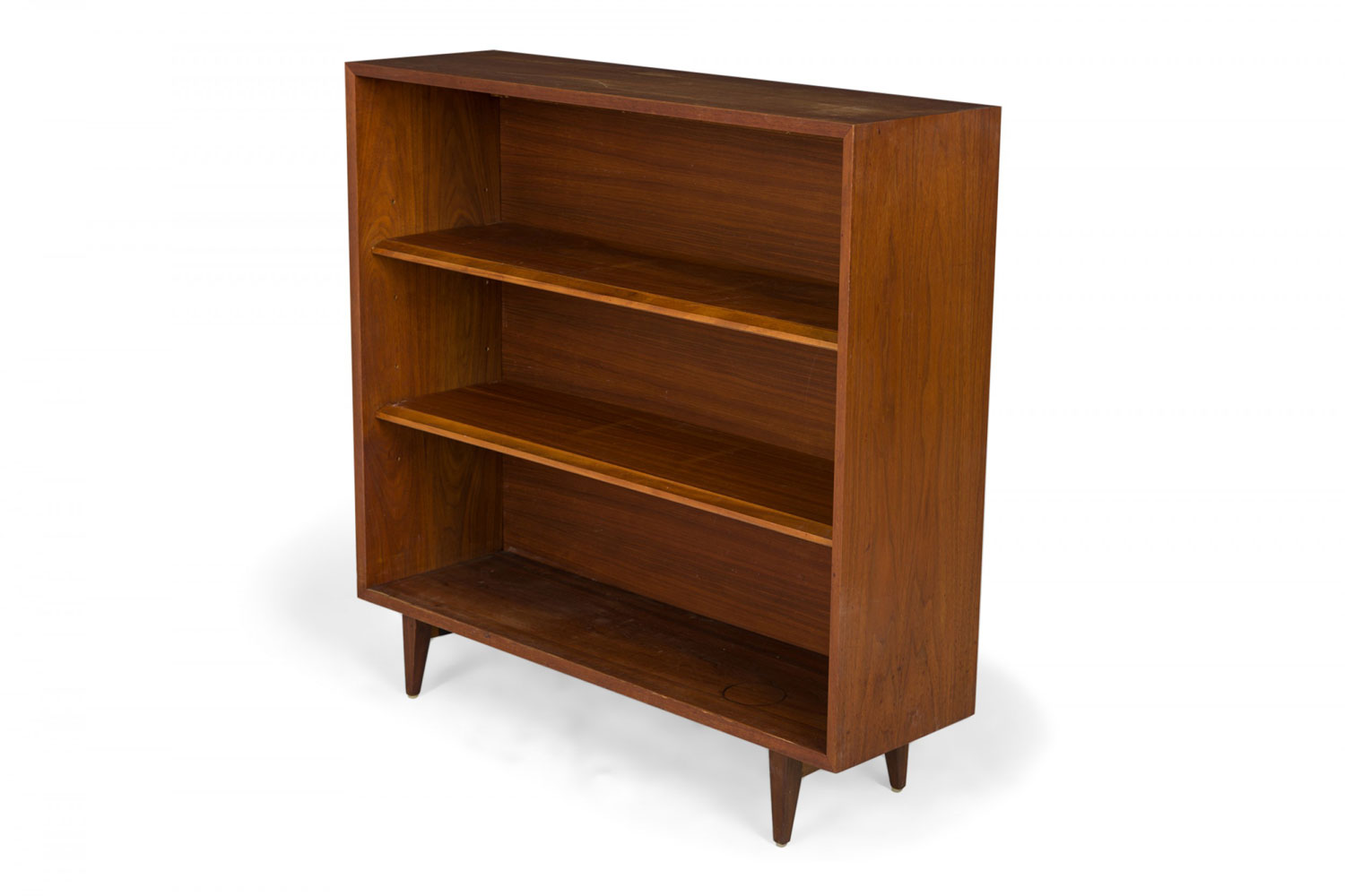 George Nelson for Herman Miller American Mid Century BCS Basic Two Shelf Walnut Veneer Bookshelf