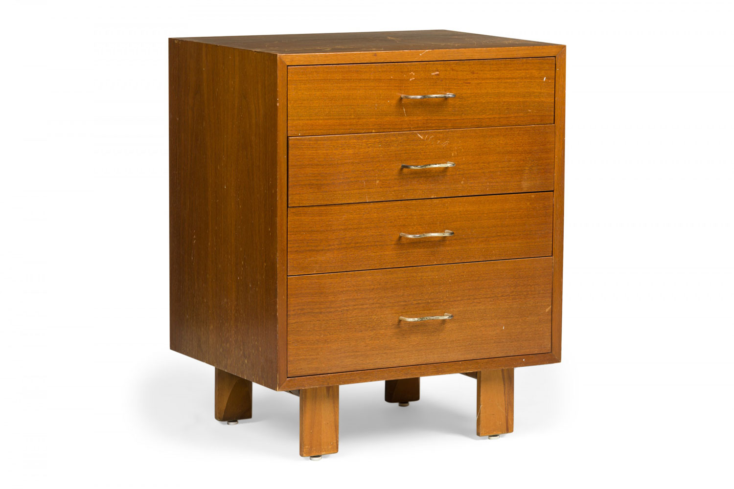 George Nelson for Herman Miller American Mid Century Walnut Veneer 4 Drawer Commode 1