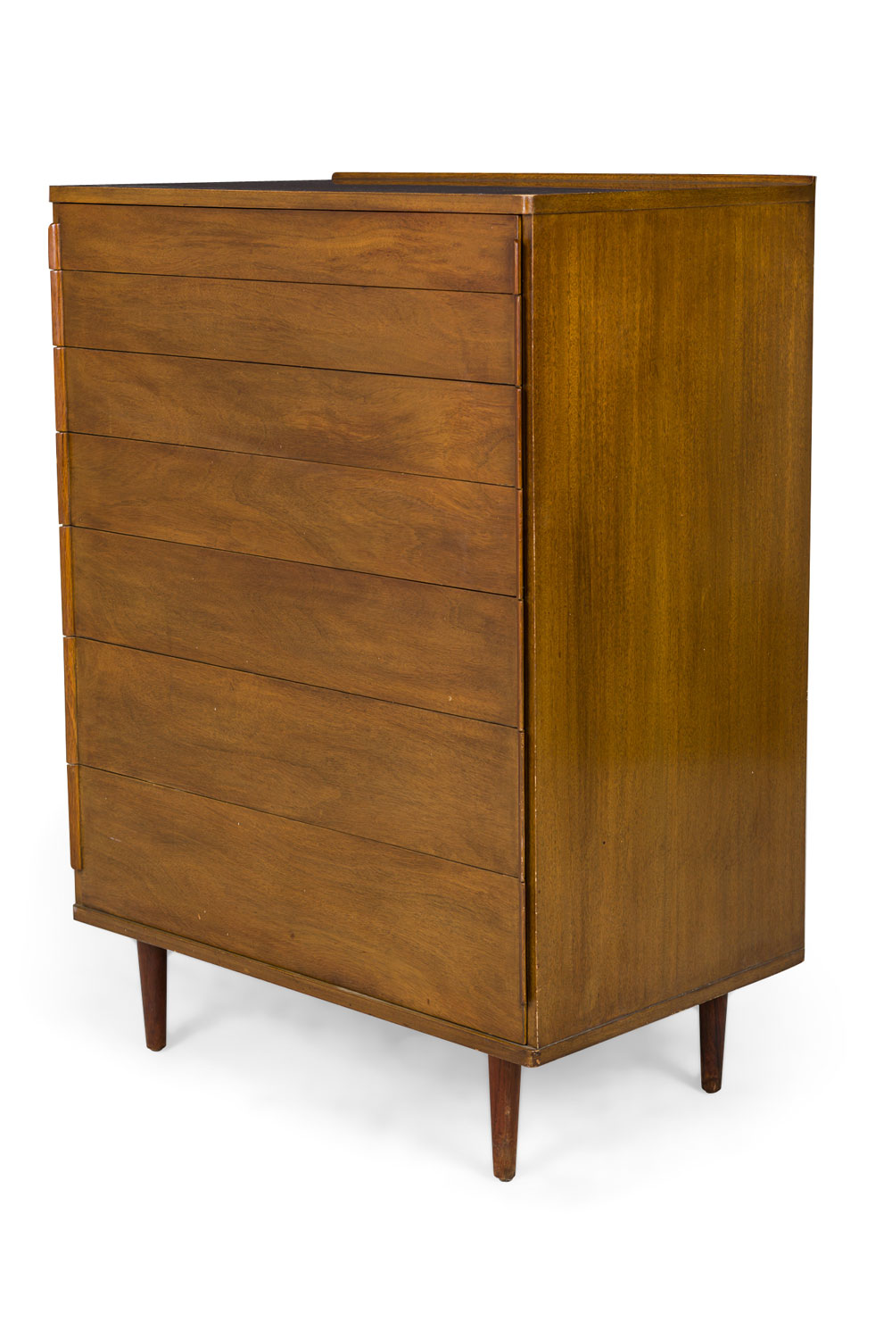 Pair of Edward Wormley for Dunbar Furniture Company American Mid Century Rosewood and Walnut Veneer 7 Drawer Chests