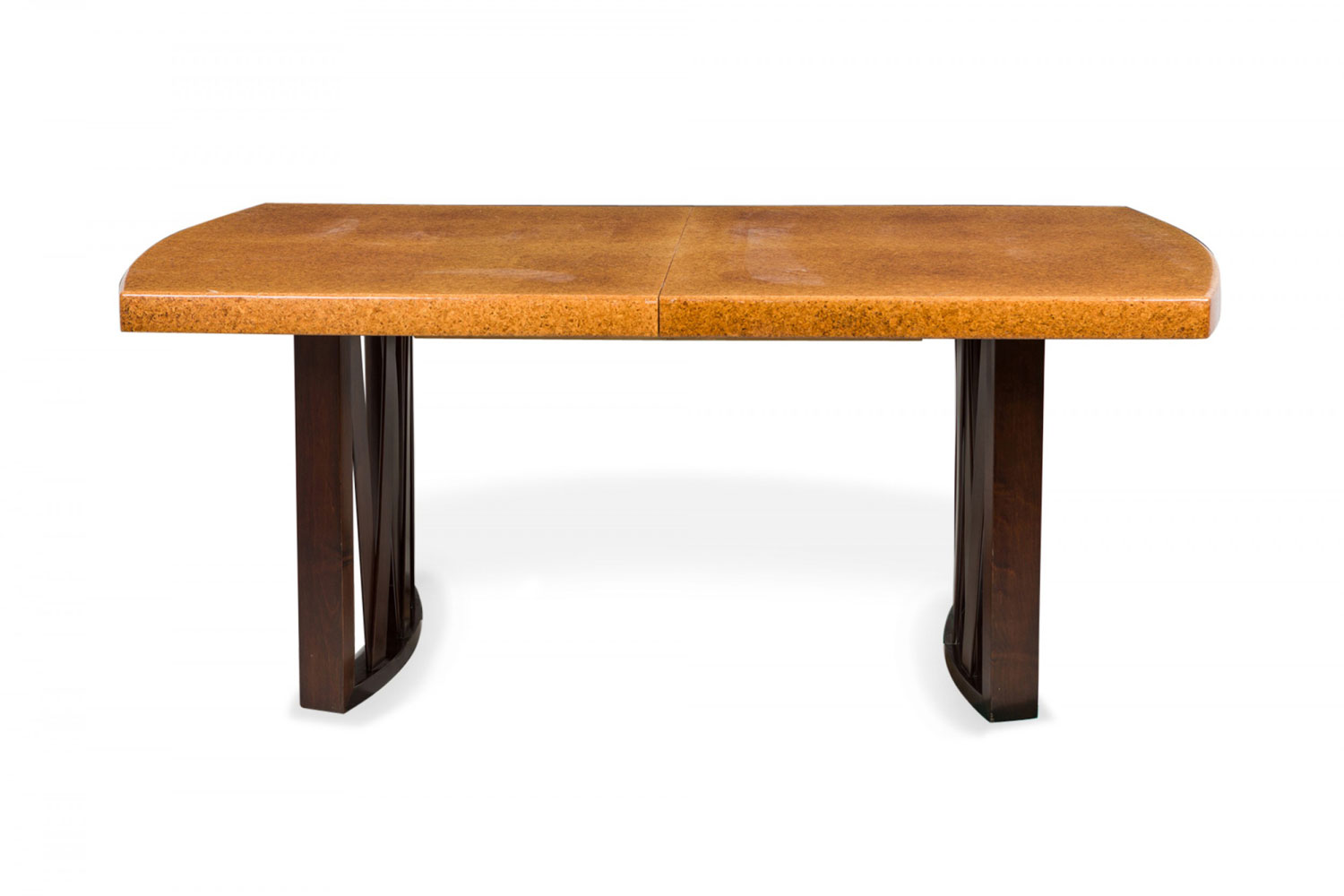 Paul Frankl for Johnson Furniture Co American Mid Century Cort Top Dining Table with Leaves
