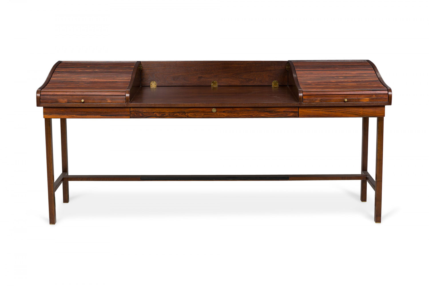 Edward Wormley for Dunbar Funiture Co American Mid Century Rosewood and Mahogany Roll Top Desk