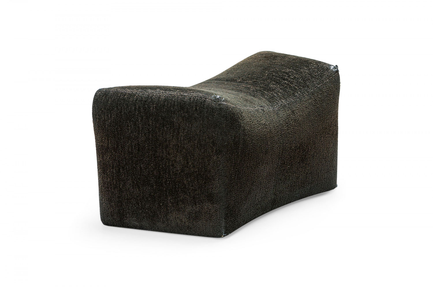 Milo Baughman for Thayer Coggin American Mid Century Black Upholstered Saddle Ottoman