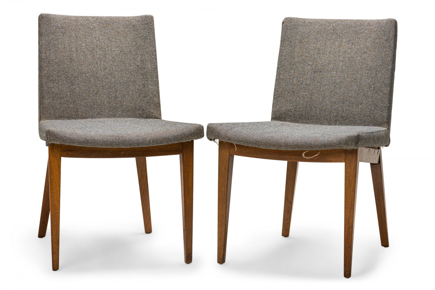 Set of 6 Edward J Wormley American Mid Century Gray Fabric Upholstered Dining Side Chairs