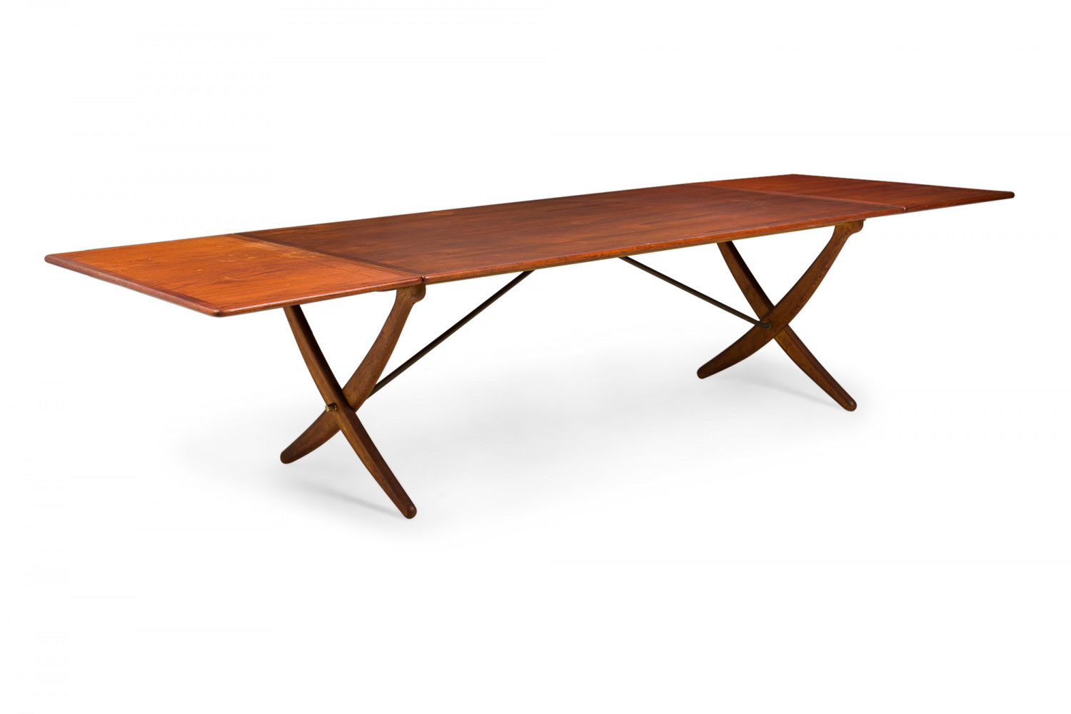 Hans wegner for andreas tuck american mid century drop leaf teak dining table