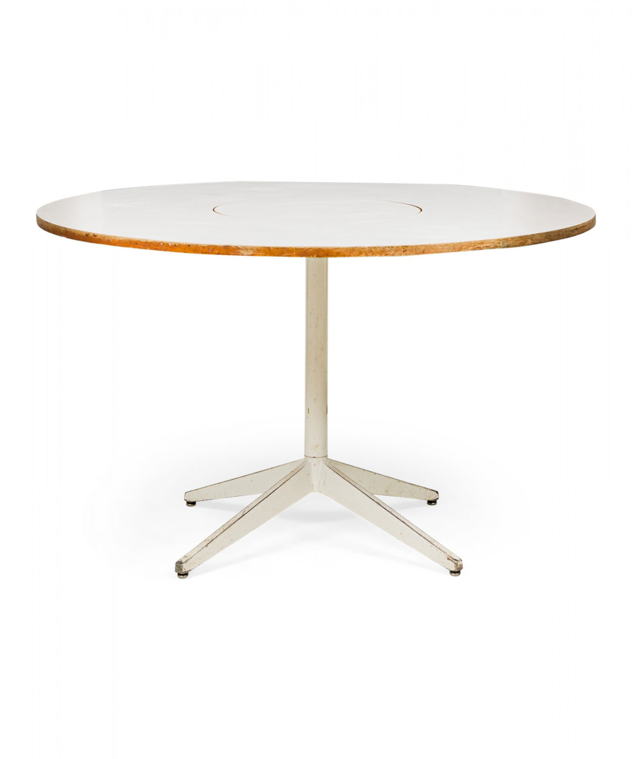 George Nelson for Herman Miller American Mid Century Circular White Laminate Lazy Susan Dining Table