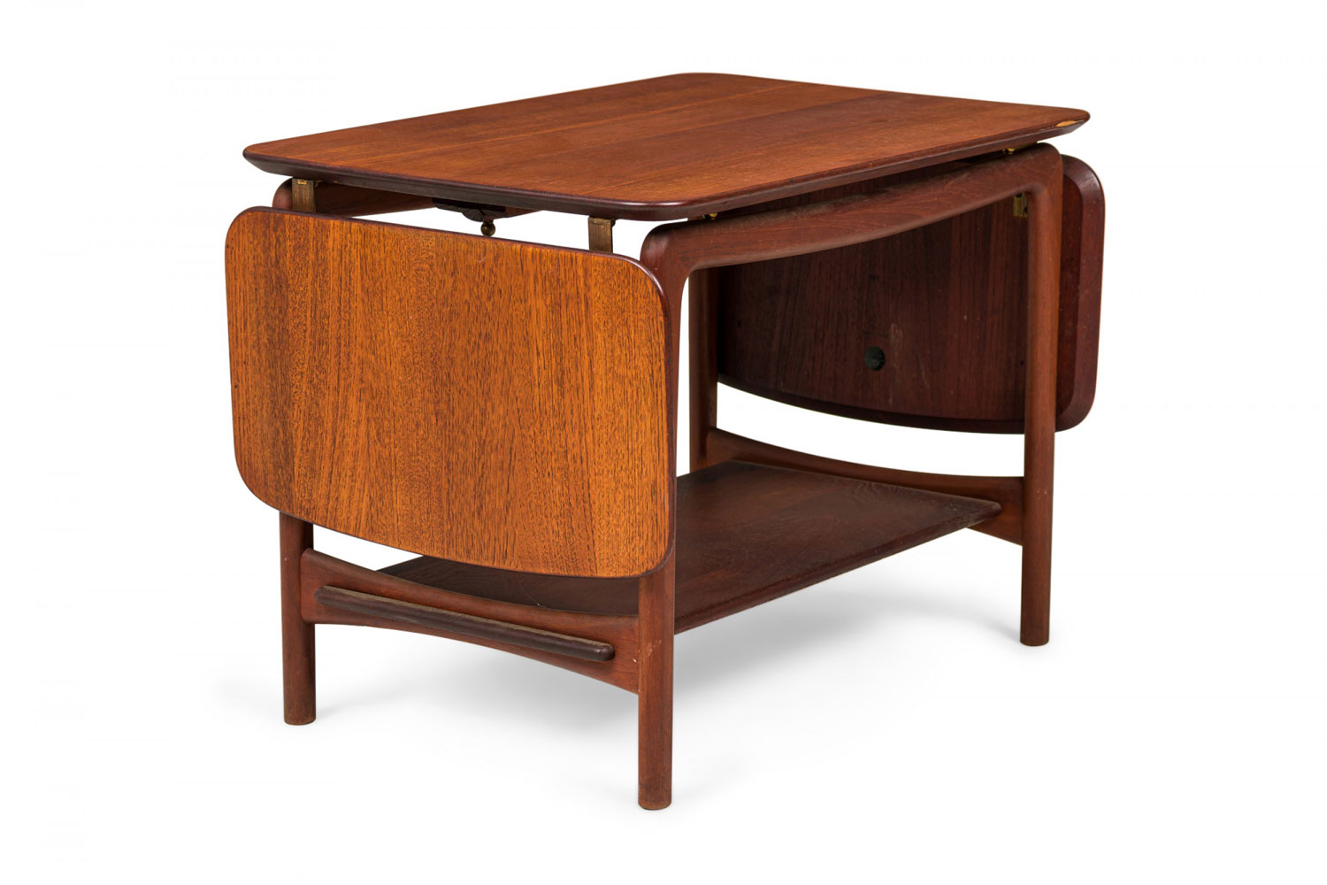 Peter hvidt danish mid century drop leaf rectangular teak end side table