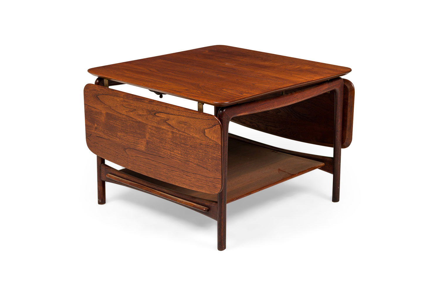 Peter hvidt danish mid century drop leaf square teak end side tables